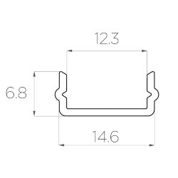Профиль накладной алюминиевый LC-LP-0616-2 Anod
