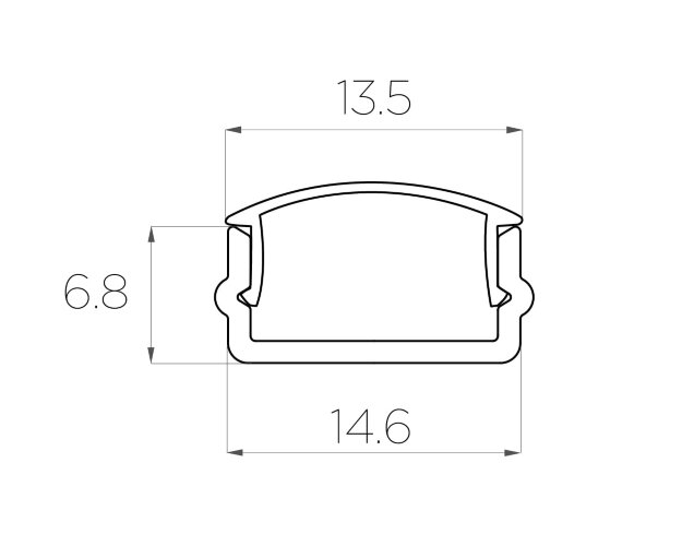 Профиль накладной алюминиевый LC-LP-0616-2 Anod - фото 3