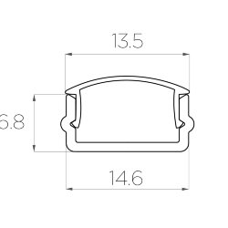 Профиль накладной алюминиевый LC-LP-0616-2 Anod
