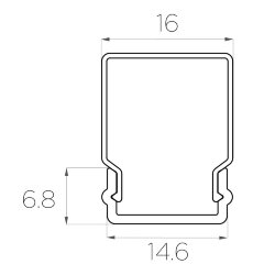 Профиль накладной алюминиевый LC-LP-0616-2 Anod