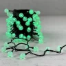 Гирлянда «Шарики» 10м Зеленая 220В, Диаметр Шарика 23мм, 100 LED, Провод Черный Каучук 2,3мм, IP54. Фото 1.