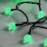 Гирлянда «Шарики» 10м Зеленая 220В, Диаметр Шарика 23мм, 100 LED, Провод Черный Каучук 2,3мм, IP54. Фото 2.