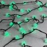 Гирлянда «Шарики» 10м Зеленая 220В, Диаметр Шарика 23мм, 100 LED, Провод Черный Каучук 2,3мм, IP54. Фото 3.