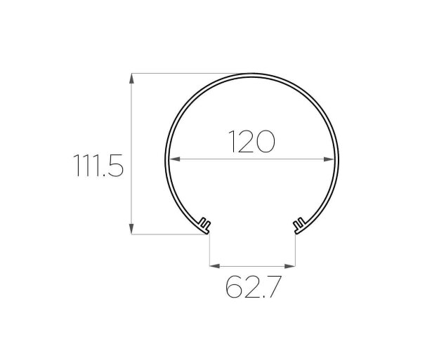 Рассеиватель поликарбонатный для профиля трубчатый LC-LRM-M120-2 матовый - фото 3