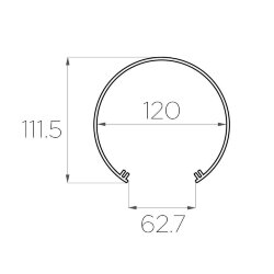 Рассеиватель поликарбонатный для профиля трубчатый LC-LRM-M120-2 матовый
