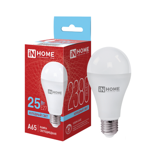 Лампа светодиодная LED-A65-VC 25Вт 230В Е27 6500К 2380Лм IN HOME - Фото