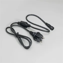 Кабель Питания 1,5м с Выпрямителем для Шариков 40мм 220В, Провод Черный Каучук, IP65