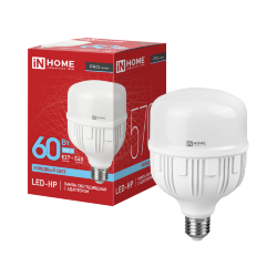 Лампа светодиодная LED-HP-PRO 60Вт 230В E27 с адаптером Е40 6500К 5700Лм IN HOME