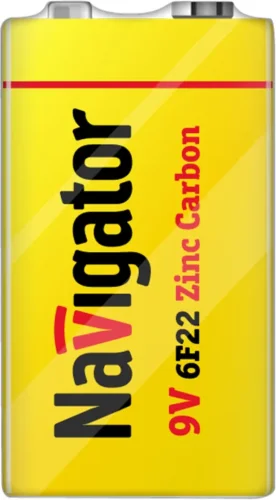 Элемент питания солевой 'крона' 6F22 94 762 NBT-NS-6F22-SH1 (уп.1шт) NAVIGATOR 94762 - фото