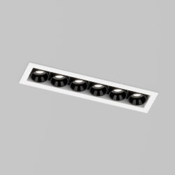 Встраиваемый светильник SPACE со светодиодом L126mm 220V 10W 38° 4000К IP20 белый/черный алюминий, Denkirs DK2514-WB