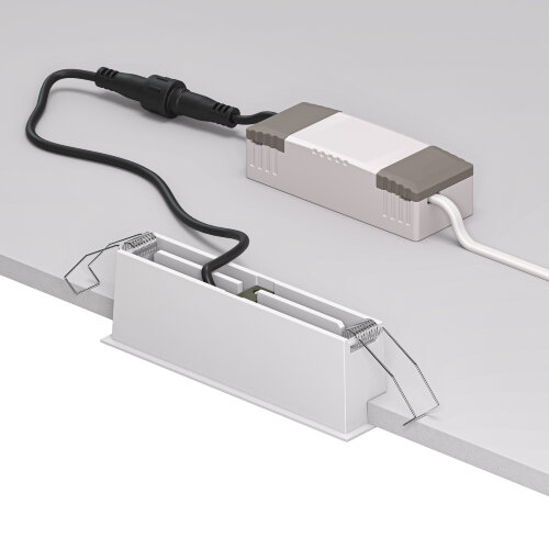 DK2514-WB Встраиваемый светильник SPACE со светодиодом L126mm 220V 10W 38° 4000К IP20 белый/черный алюминий. Фото 3