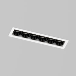 Встраиваемый светильник SPACE со светодиодом L126mm 220V 10W 38° 4000К IP20 белый/черный алюминий, Denkirs DK2514-WB