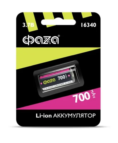 Аккумулятор 16340 3.7В Li-Ion 700мА.ч без платы защиты BL-1 ФАZА 5039087 - фото