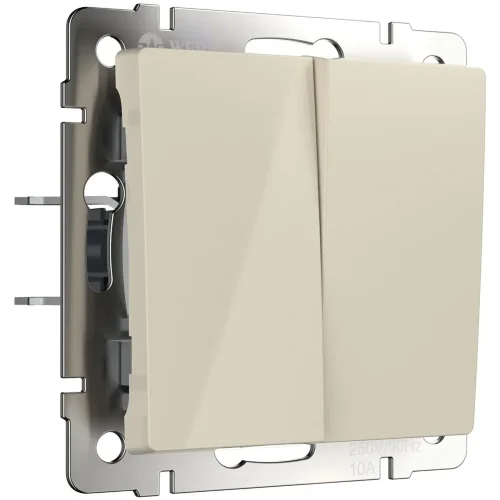 Перекрестный переключатель двухклавишный (слоновая кость) W1123003 - фото