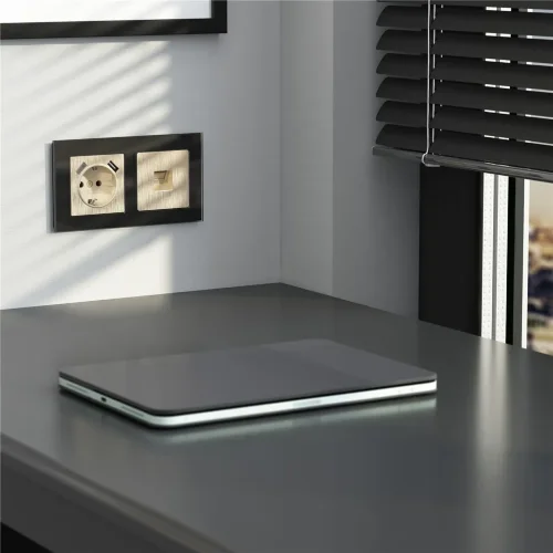 Розетка Ethernet RJ-45 (шампань рифленый) W1181010 - фото 2