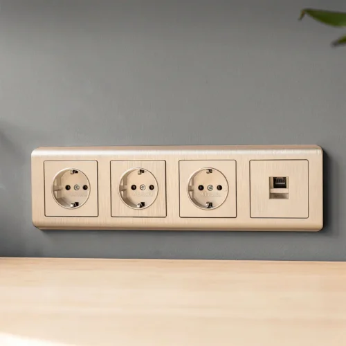 Розетка Ethernet RJ-45 (шампань рифленый) W1181010 - фото 3