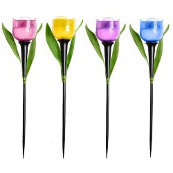 USL-C-651-PT305 TULIP SET 24 Садовый светильник на солнечной батарее Тюльпан, в составе набора из 24 шт, Белый свет, 1xLR аккумулятор в-к, IP44.
