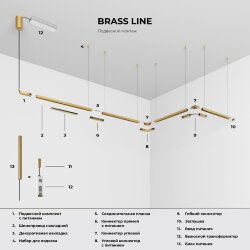 Brass Line  Декоративная накладка для шинопровода 20см латунь 85232/00 (069860)