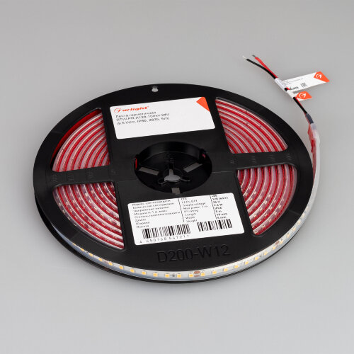 Светодиодная лента герметичная RTW-PR-A128-10mm 24V White6000 (9.6 W/m, IP66, 2835, 5m) (Arlight, высок.эфф.150 лм/Вт) - фото 2