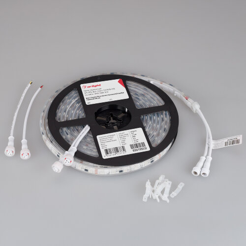 Светодиодная лента герметичная SPI-PFS-В60-12mm 12V RGB-РХ3 (14.4W/m, IP68, 5060, 5m) (Arlight, бегущий огонь) 026155(3) - фото 2
