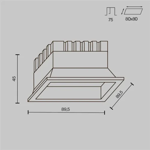 Встраиваемый светильник Okno 3000-4000-6000K 8Вт 100° IP 44 (Черный) - фото 2