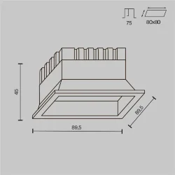 Встраиваемый светильник Okno 3000-4000-6000K 8Вт 100° IP 44 (Черный)