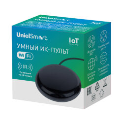ULC-A700 18M-WF BLACK Умный ИК-пульт Wi-Fi, универсальный, micro-USB 5V в-к, 18м, Черный, Голосовое управление+приложение UnielSmart, TM Uniel