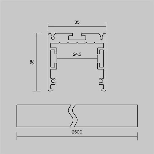Радиусный профиль 35x35 линейный черный 2.5м (Черный) - фото 11