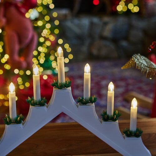 ULD-L7101-007-SWA WARM WHITE IP20 WHITE BRIDGE Фигура светодиодная Новогодняя горка, 39.5х30.5см, 7 светодиодов, Теплый белый свет, Корпус белый, Материал пластик, TM Uniel - фото 5