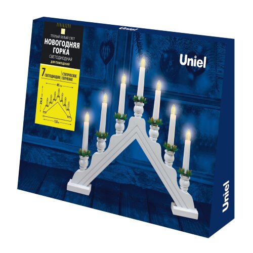 ULD-L7101-007-SWA WARM WHITE IP20 WHITE BRIDGE Фигура светодиодная Новогодняя горка, 39.5х30.5см, 7 светодиодов, Теплый белый свет, Корпус белый, Материал пластик, TM Uniel - фото 9