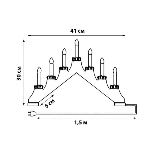 ULD-L7101-007-SWA WARM WHITE IP20 WHITE BRIDGE Фигура светодиодная Новогодняя горка, 39.5х30.5см, 7 светодиодов, Теплый белый свет, Корпус белый, Материал пластик, TM Uniel - фото 11