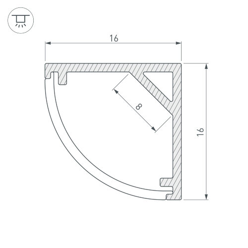 Профиль SL-KANT-H16-3000 ANOD (Arlight, Алюминий) - фото 4