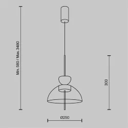 Подвесной светильник Bangkok 3000К 12Вт (Черный)