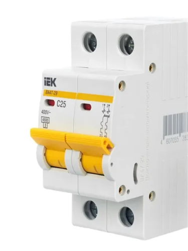 Выключатель автоматический модульный 2п C 25А 4.5кА ВА47-29 KARAT IEK MVA20-2-025-C - фото 8