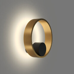 Бра ORBIT, IP20, 3000К, LED, 10 Вт, черный + сатинированное золото, алюминий, Denkirs DK5060-BK+SG