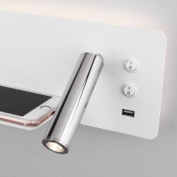 Настенный светодиодный светильник с USB Fant L LED (левый) MRL LED 1113 белый/хром (053081)