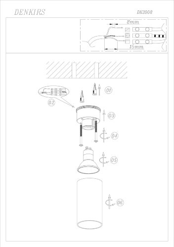 DK2008-BK Светильник накладной IP 20, 50 Вт, GU10, черный, алюминий. Фото 6