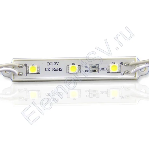 Светодиодный модуль линейный 5050-3 MOD6 (0,72W, 12V, white) - фото.