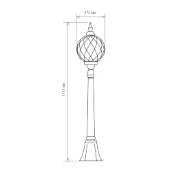 Ландшафтный светильник уличный на столбе Sirius F черное золото IP44 Sirius F черное золото (026100)