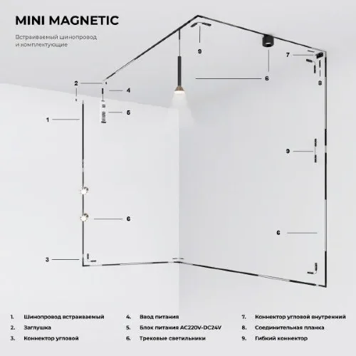 Mini Magnetic Трековый светильник 5W 3000K белый/черный 85201/01 - фото 5