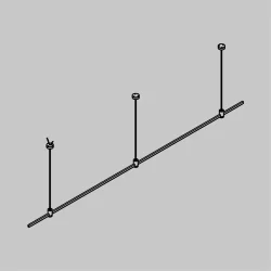 Готовая конструкция прямая на тросовых подвесах Hang без светильников и блока питания, платина (Платина)