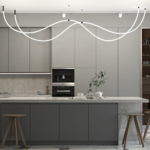 Подвесной трос для круглого гибкого неона Full light черный 2 м - Фото 3