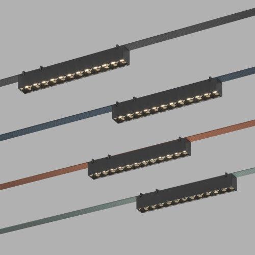 DK5571-BK Cветильник для трека-ремня Belty, серия Grill, со светодиодом, L323*W40*H45, 48V DC, 12W, RA90, 24°, 3000K, IP20, черный, алюминий. Фото 2