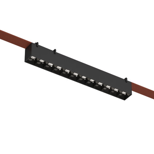 DK5571-BK Cветильник для трека-ремня Belty, серия Grill, со светодиодом, L323*W40*H45, 48V DC, 12W, RA90, 24°, 3000K, IP20, черный, алюминий. Фото 3