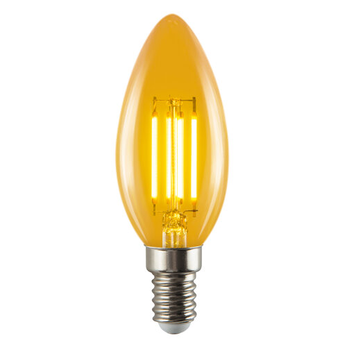 LED-C35-5W-GOLDEN-E14 GLV21GO Лампа светодиодная Vintage, Форма свеча, золотистая колба - фото 1
