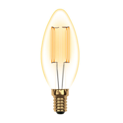 LED-C35-5W-GOLDEN-E14 GLV21GO Лампа светодиодная Vintage, Форма свеча, золотистая колба - фото 2