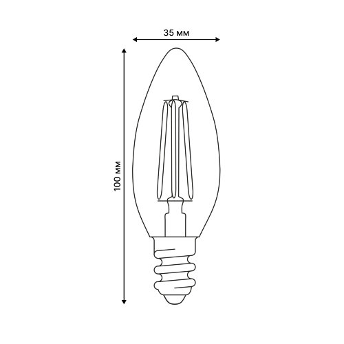 LED-C35-5W-GOLDEN-E14 GLV21GO Лампа светодиодная Vintage, Форма свеча, золотистая колба - фото 5