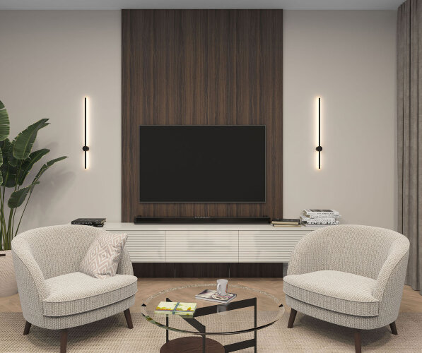 DK5012-BK Бра 800 мм, 3000К, IP20, 7 Вт, черный, алюминий. Фото 5