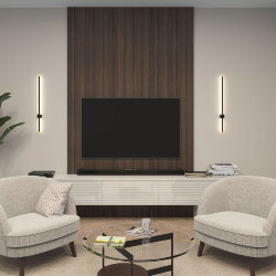 Бра 800 мм, 3000К, IP20, 7 Вт, черный, алюминий, Denkirs DK5012-BK