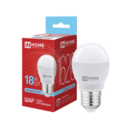 Лампа светодиодная LED-ШАР-VC 18Вт 230В E27 6500K 1620Лм IN HOME - Фото